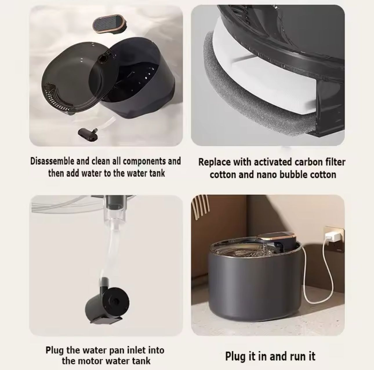 Miniatura 2 de FUENTE BEBEDERO MASCOTAS AGUA NEGRO